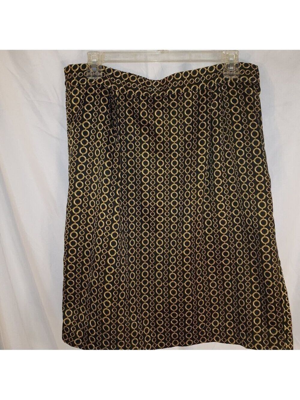 Chenault Womens Black & Gold Circles Skirt Size M